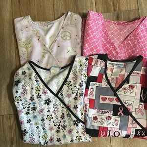 10 patterned scrub tops! Size S-XL